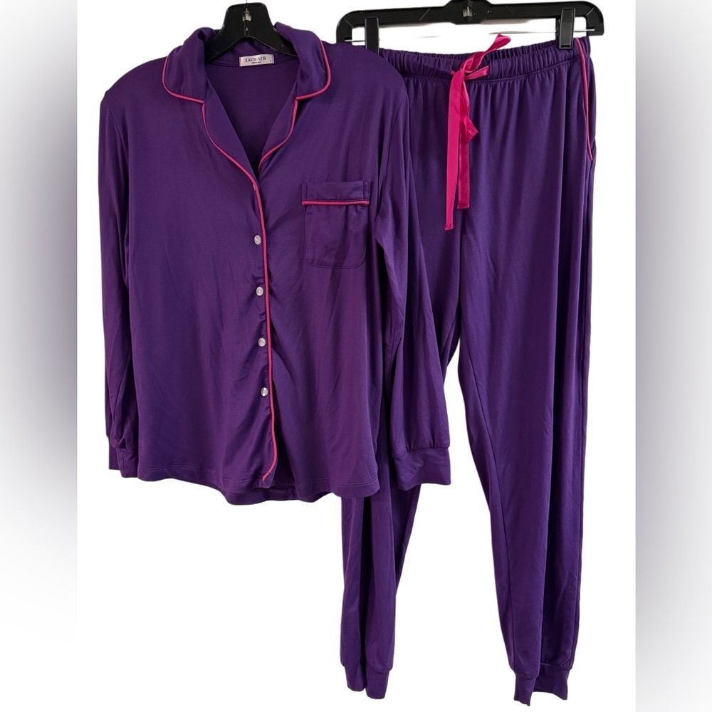 Ekouaer Purple & Pink Pajama Jogger Set Size S